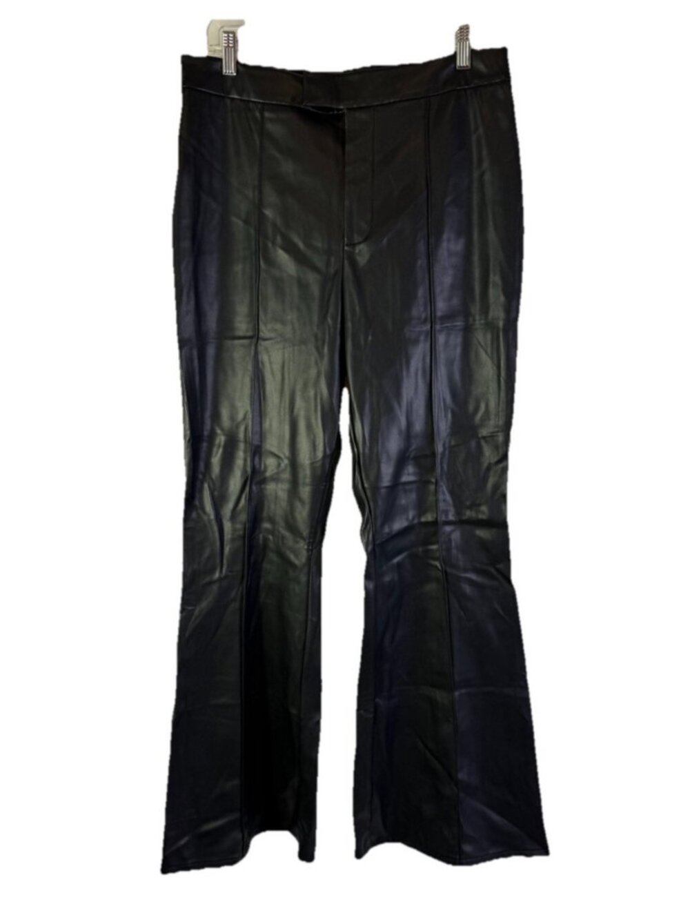 7 For All Mankind Faux Leather Pants High Rise Flared Flare